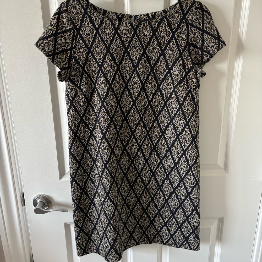 Navy and gold Patterned Zara Dress